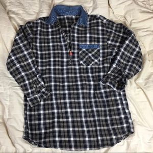 Vintage 90’s/00’s Plaid Half Zip Pull Over Medium